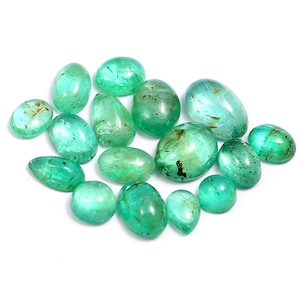 Natural Africa zambia emerald lot of 16 pieces ovel pear round shape for jewelery making