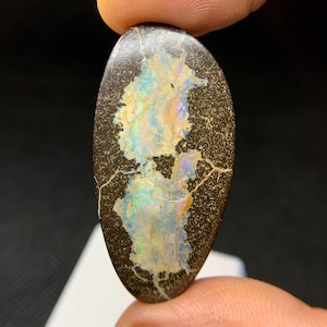 Natural Australian Boulder  Opal 27.65 Carat 44x22 MM Freeform Shape Cabochon Gemstone for Jewelry Making