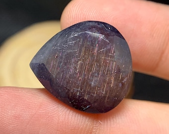 Natural Bloodshot Iolite Sunstone 20.55 Carat 20.5x18.8 MM Pear Shape Multi Sparkling Iolite Sunstone Faceted Gemstone for Jewelry Making
