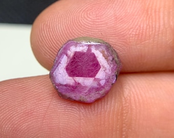 Natural Ruby Geometric Trapiche rare Slice 10.6x10.3 MM 4.50 Carat Freeform Shape Polished Ruby Trapiche Gemstone for Jewellery Making