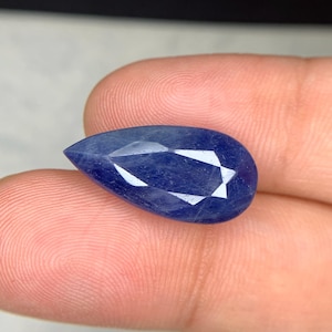 Natural Blue Sapphire 20.5x10 MM 12.55 Carat Pear Shape Faceted Sapphire Loose Gemstone for Jewellery Making