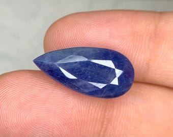 Natural Blue Sapphire 20.5x10 MM 12.55 Carat Pear Shape Faceted Sapphire Loose Gemstone for Jewellery Making