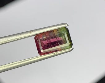 Natural Bi Colour Tourmaline Faceted Octagon Cut Loose Stone For Jewelry Making 5x8x3mm 1 Cts