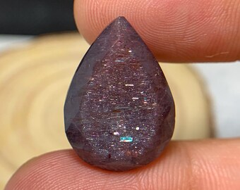 Natural Bloodshot Iolite Sunstone 15.10 Carat 20.3x9.6 MM Pear Shape Multi Sparkling Iolite Sunstone Faceted Gemstone for Jewelry Making