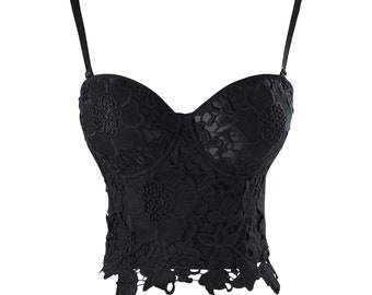 plus size lace bustier top