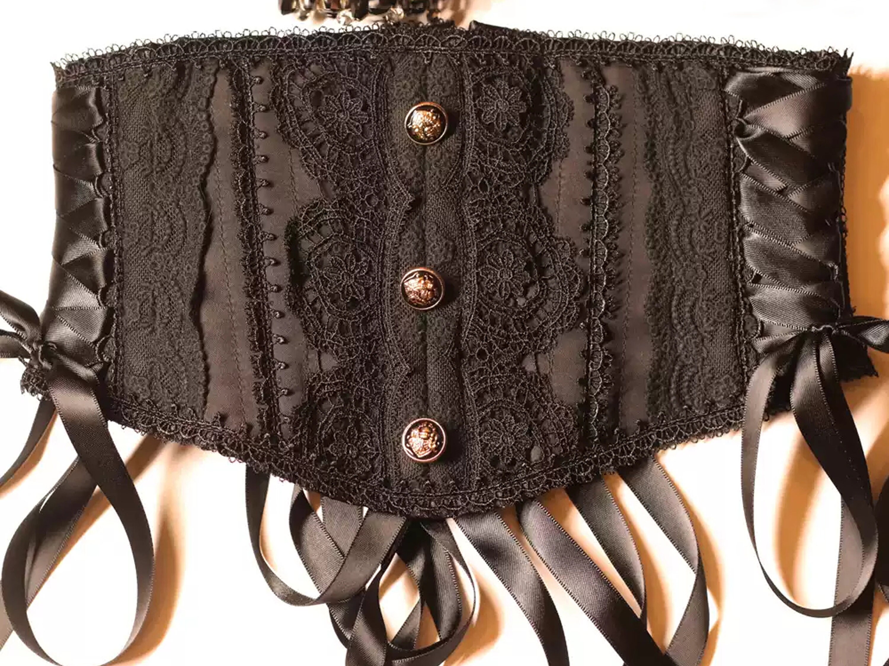 Gothic Corset Gothic Lolita Black Underbust Corset Belt Etsy