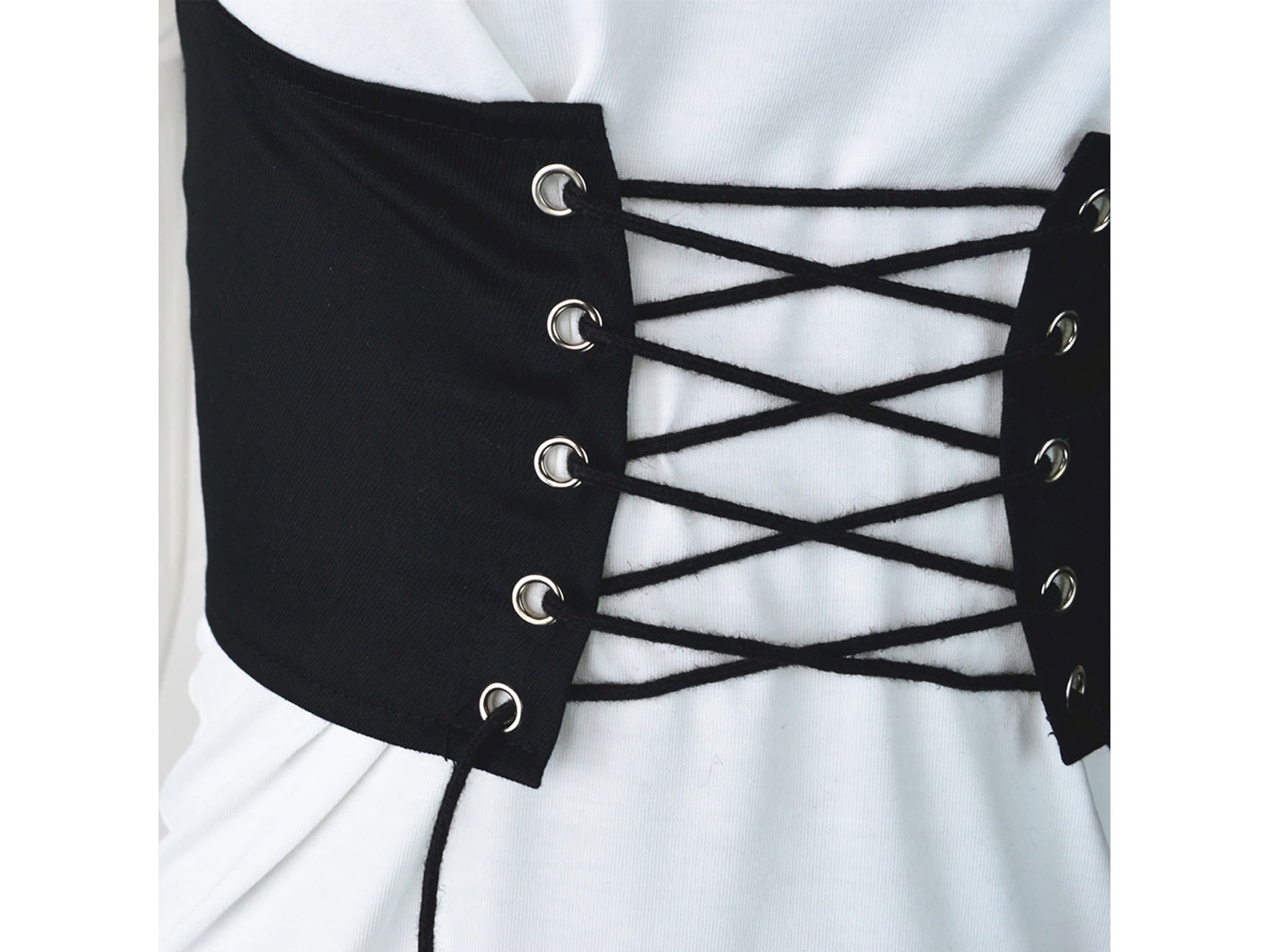 Black Underbust Lace up Harness Corset Belt Underbust Corset Etsy UK