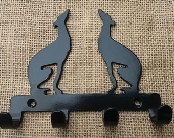 Sitting Whippets / Greyhound key hook