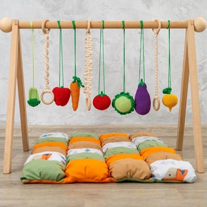 Vegetable baby gym toys, baby mobile, Crochet baby gym toys, baby gym frame, baby play mat,  play gym toys, activity gym toys, baby gym toy