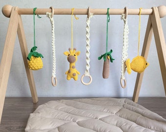 Baby gym, African baby gym with toys & mat, baby gym frame, Wooden baby gym, baby play gym, baby activity gym, baby play mat, toddler gym