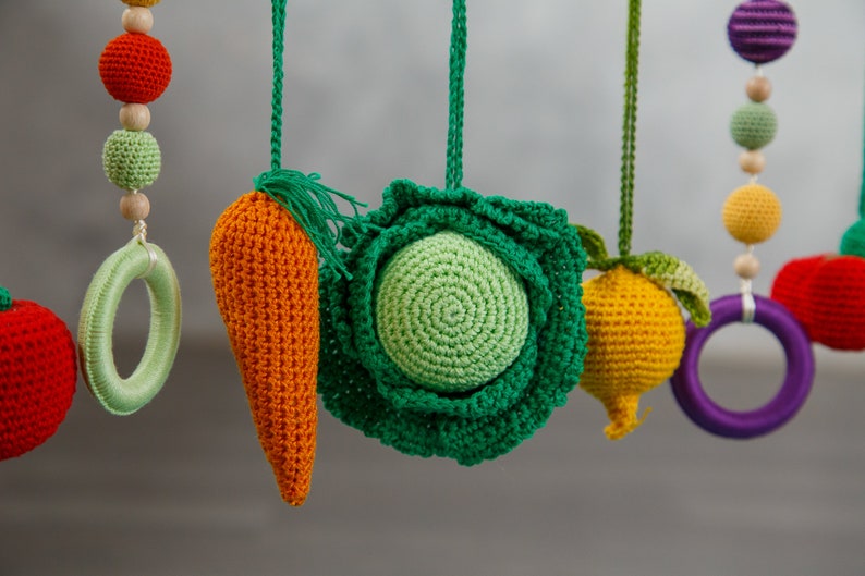 Vegetable baby gym toys baby mobile Crochet baby gym toys Etsy