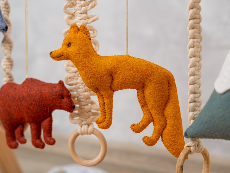 Woodland Baby Play Gym With Toys and Baby Activity Mat Wooden Etsy