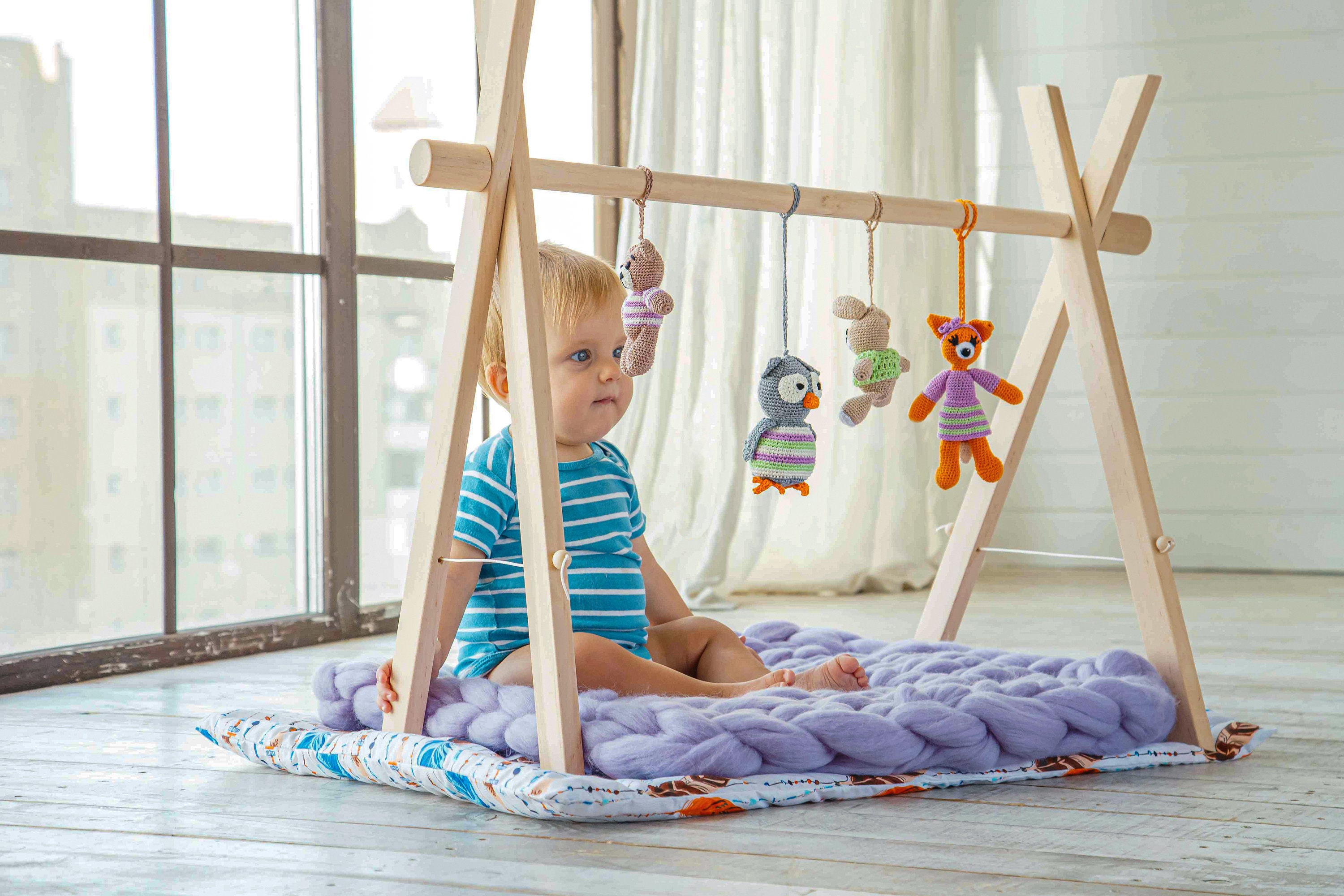 Baby Gym Forest Baby Gym Set Baby Gym A Frame Wooden Baby Etsy