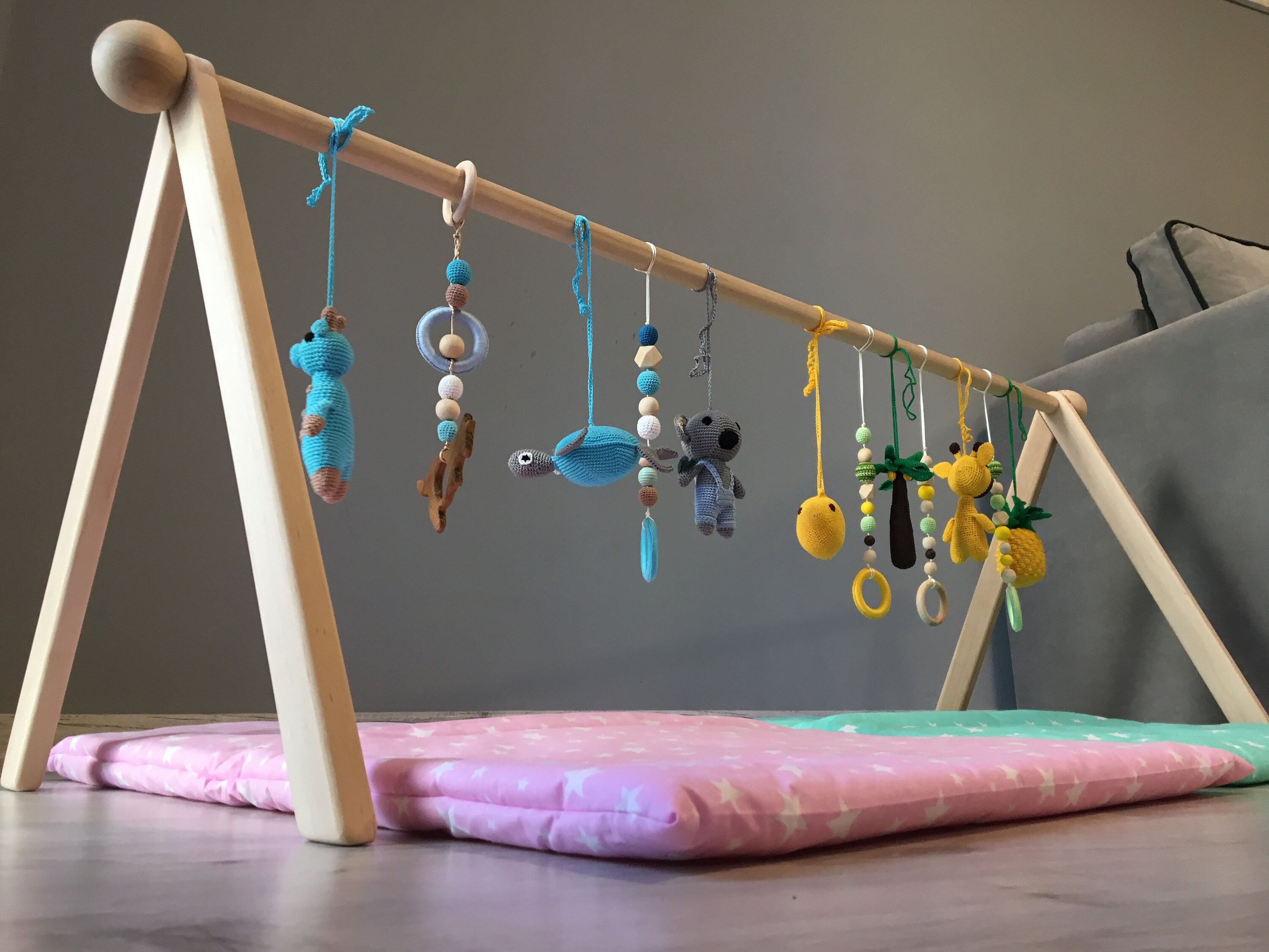 Baby gym Twins Wooden baby gym wide baby gym frame baby Etsy