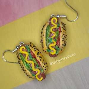 Boucles d'oreilles pour hot-dog style Chicago