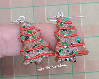 Christmas Cake Earrings (Chocolate)