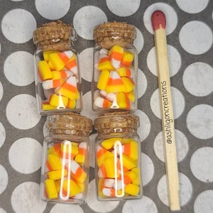 Miniature Candy Corn Jars- Dollhouse Scale