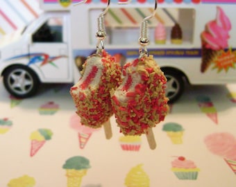 Strawberry Shortcake Ice Cream Earrings