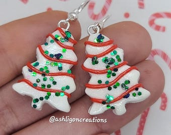 Christmas Cake Earrings (Vanilla)