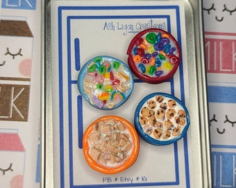 Cereal Bowl Magnet Set | Mini Polymer Clay Food Magnets - Etsy