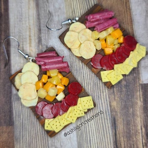 Polymer Clay Earrings // Fall Charcuterie Board // Fall Grazing Board //  Food Earrings // Miniature Food // Halloween // Accessories 