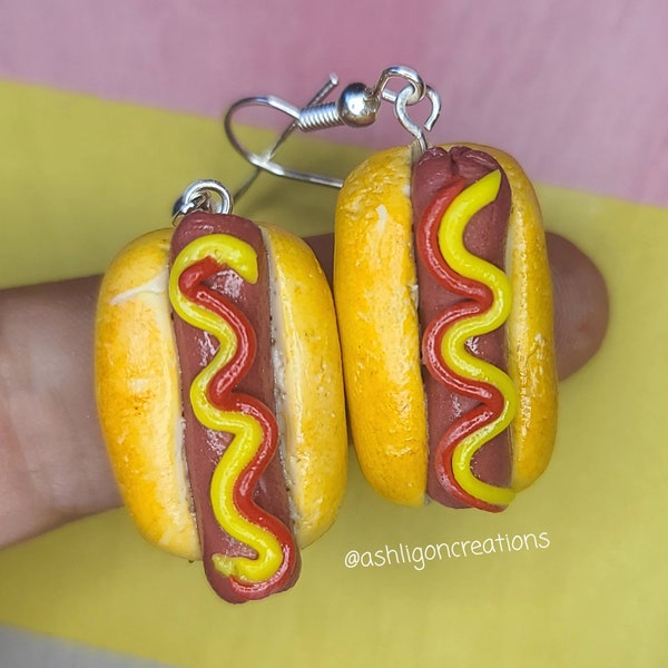 Hot Dog Earrings Etsy