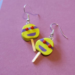 Ninja Turtle Ice Cream Earrings- Donatello