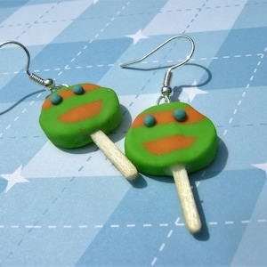 Ninja Turtle Ice Cream Earrings- Michelangelo