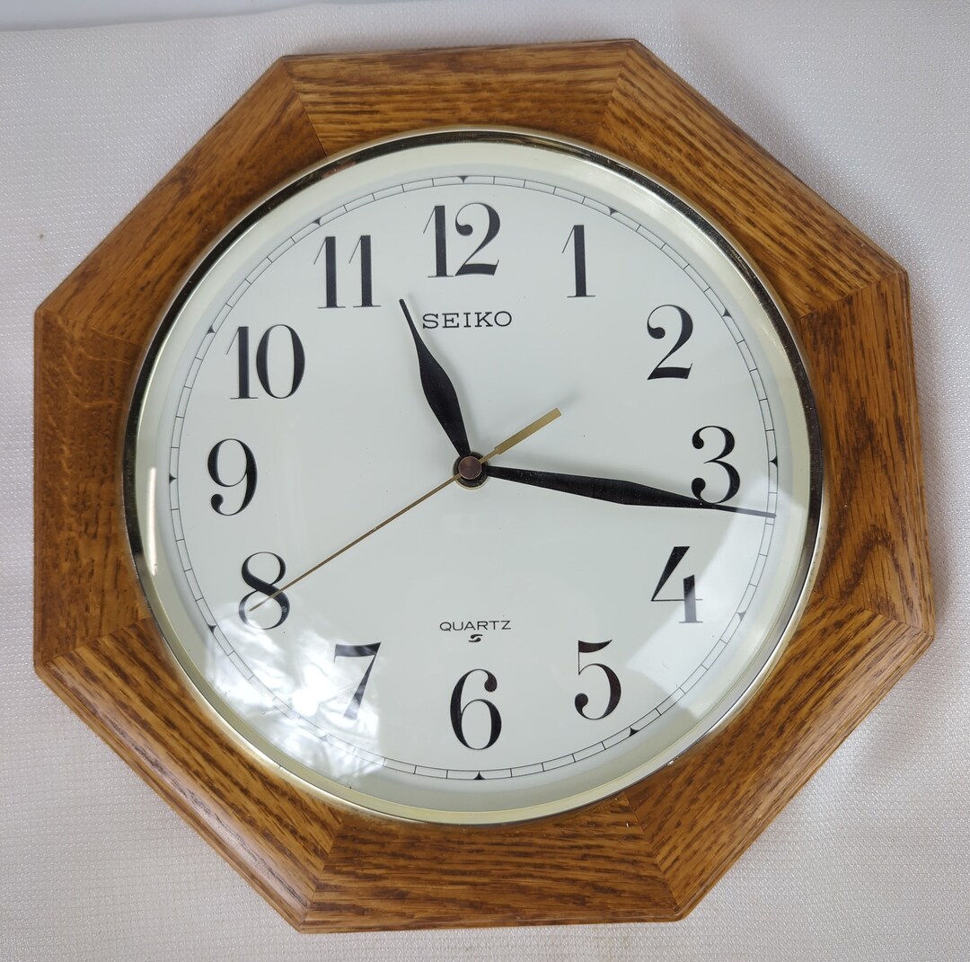Vintage Seiko Octagon Shape Wood Quartz Wall Clock 12 Model Etsy