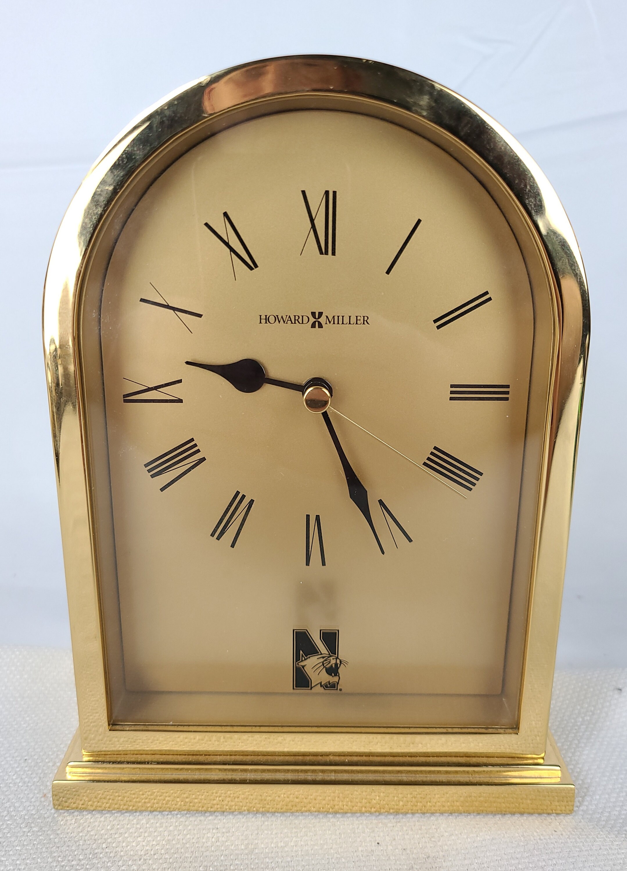 Howard Miller Brass Finish Mantle Desk Table Quartz Clock Etsy