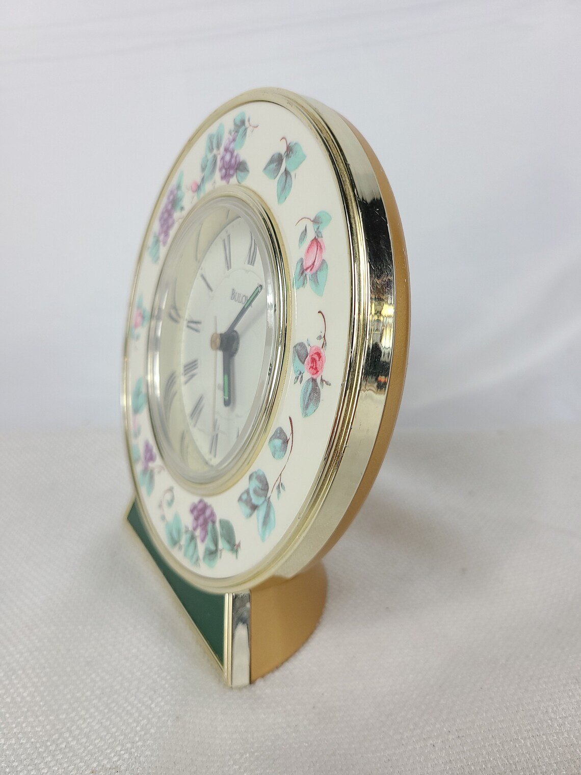 Bulova Quartz Alarm Clock Grapes and Roses Design Model B2900 Etsy
