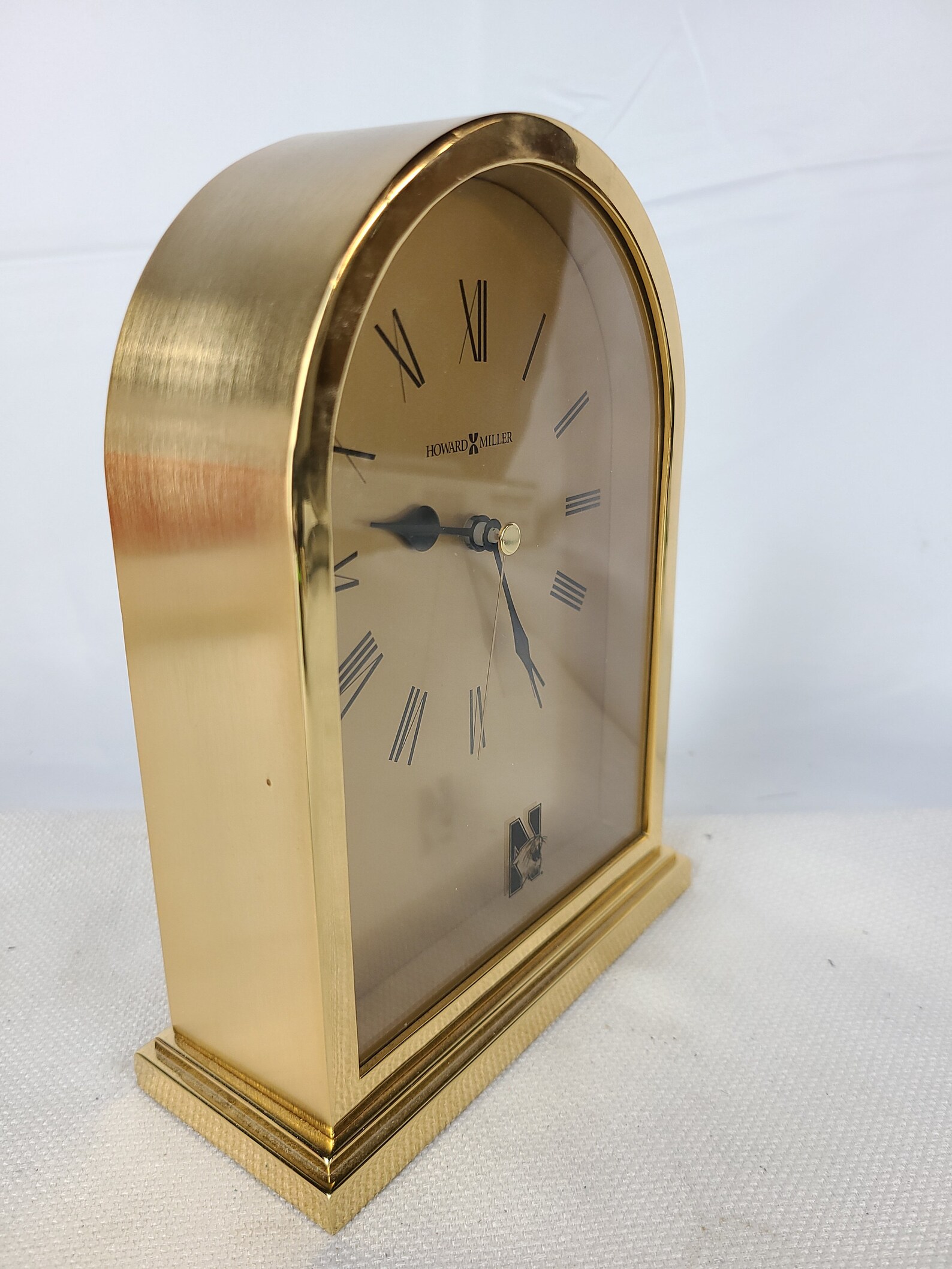Howard Miller Brass Finish Mantle Desk Table Quartz Clock Etsy