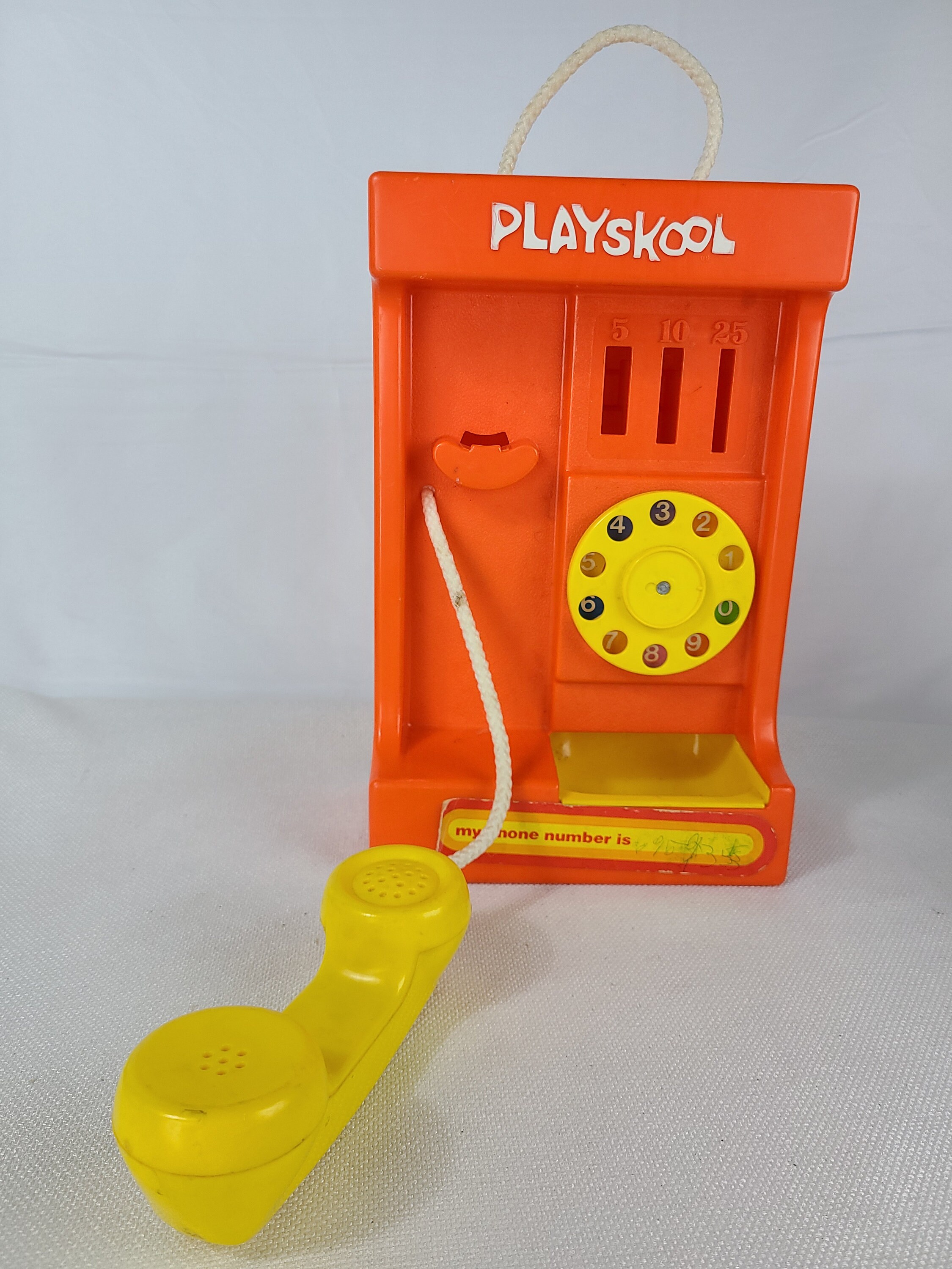 Vintage Orange Playskool Pay Phone Rotary Telephone Toy Hard Etsy