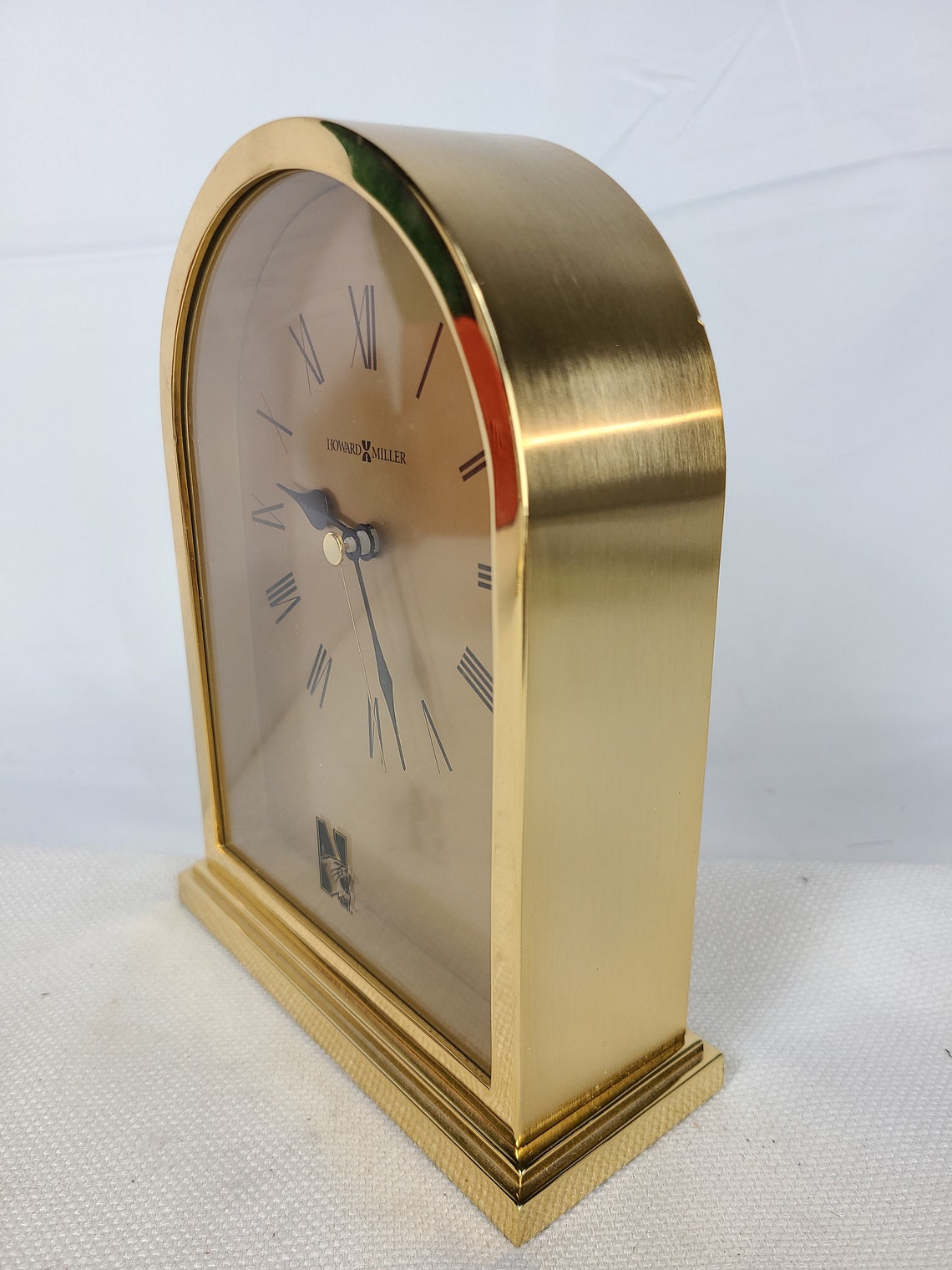 Howard Miller Brass Finish Mantle Desk Table Quartz Clock Etsy