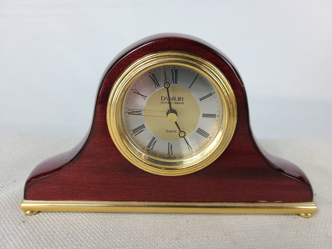 Danbury Clock Co. Desk Wood Mantle Quartz Clock Etsy