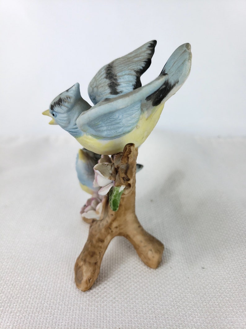Lefton Pair of Blue Jay Figurines 5\u201d Tall