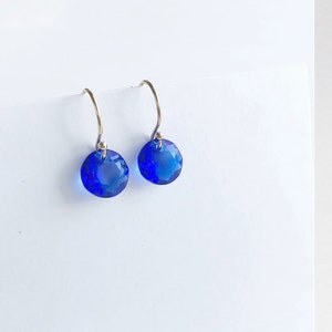 Crystal Birthstone Drop Earrings - Birthstone Dangle Earrings, Personalized Earrings, Gold Filled, Sterling Silver, Gemstone Dainty Earrings
