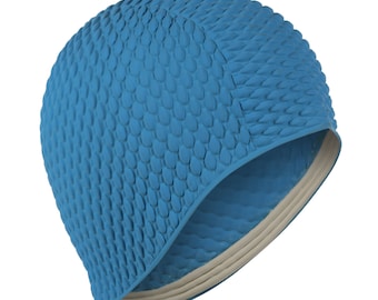 Turquoise Bubble Swimming Hat Ideal For Wild Swimming