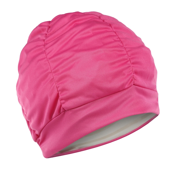 Centre Stripe Swim Cap With Chinstrap and Buckle Detail Pink