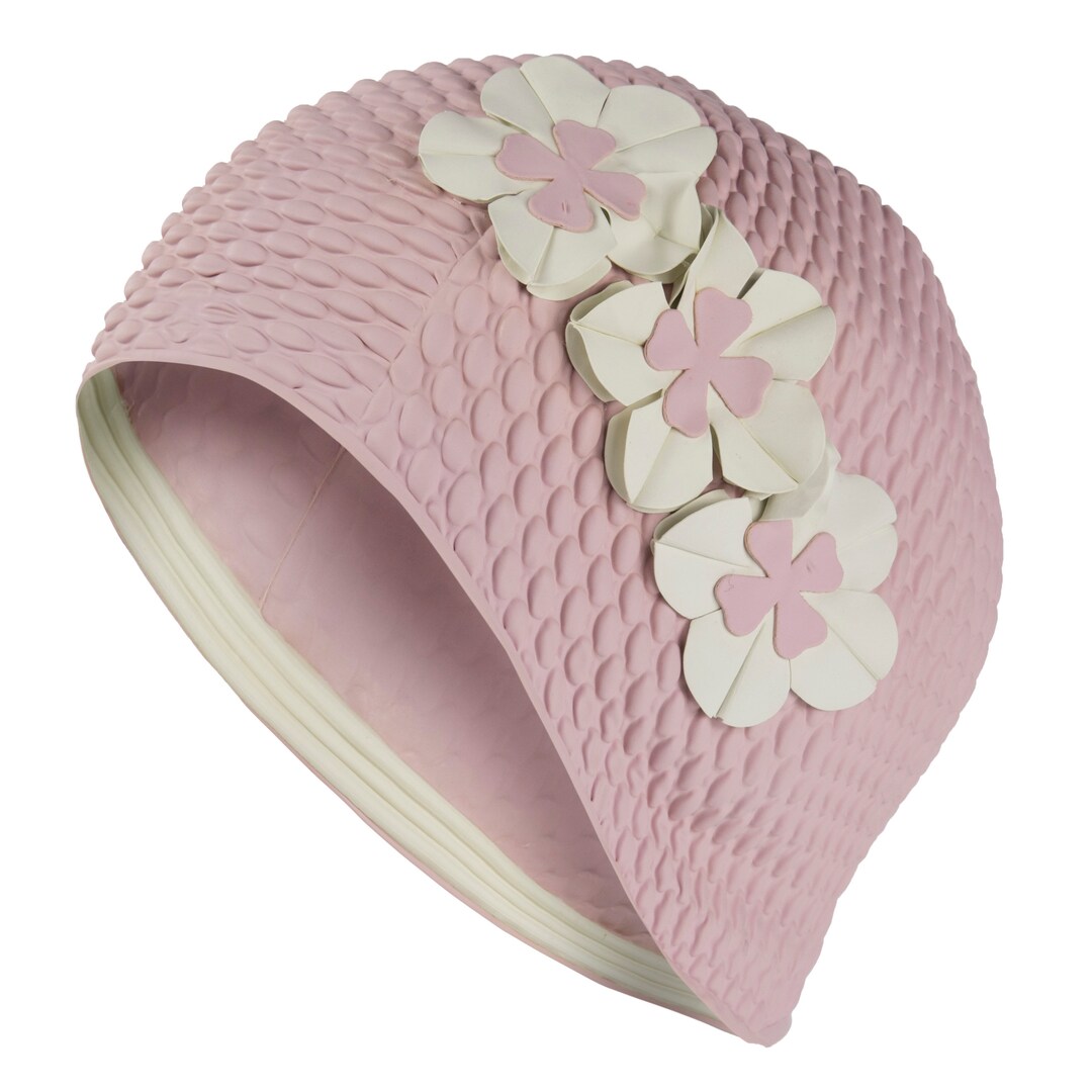 Lilac Vintage Style Swimming Cap Ideal for Wild Swimming Flowery Womens