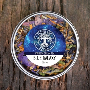 Blue Galaxy Tea - Organic Loose Leaf Tea. Hypnotic Dream Tea, Relax, Calm, Stress, Sleep - Naturally Blue Color Tea