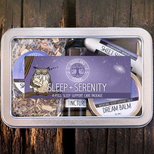 Sleep & Serenity Care Package - 4-Piece Gift Set. Perfect Relaxation Gift, Sleep, Calm, Stress