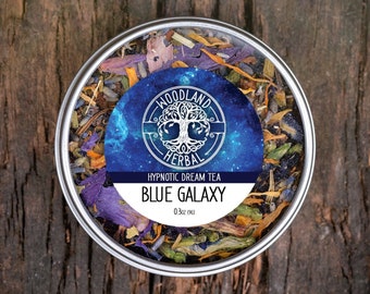 Blue Galaxy Tea - Organic Loose Leaf Tea. Hypnotic Dream Tea, Relax, Calm, Stress, Sleep - Naturally Blue Color Tea