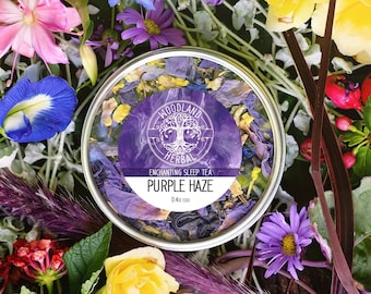 Purple Haze Tea - Organic Loose Leaf Tea. Deep Relaxation, Dreaming, Sleep, Calm