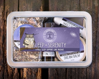 Sleep & Serenity Care Package - 4-Piece Gift Set. Perfect Relaxation Gift, Sleep, Calm, Stress