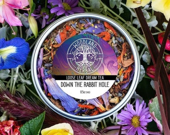 Down the Rabbit Hole Tea - Organic Tea for Intensifying Dreams, Soothing Nerves Anxiety and Stress, Lucid Dreaming, Euphoria Tea