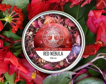 Red Nebula Tea - Cosmic Energy Tea. Loose Leaf Tea Blend. Energy, Clarity, Mood, Wellness, Morning Tea - Organic Tea Blend