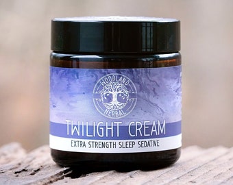 Twilight Cream 4oz Glass Jar - Extra Strength Topical Cream. Wellness, Relaxation, Massage, Joints, Tight Muscles, Stress, Stiffness