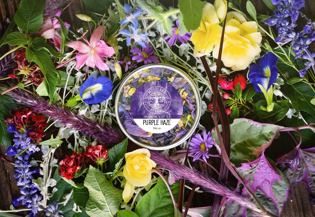 Purple Haze Tea Organic Loose Leaf Tea. Deep Relaxation, Dreaming