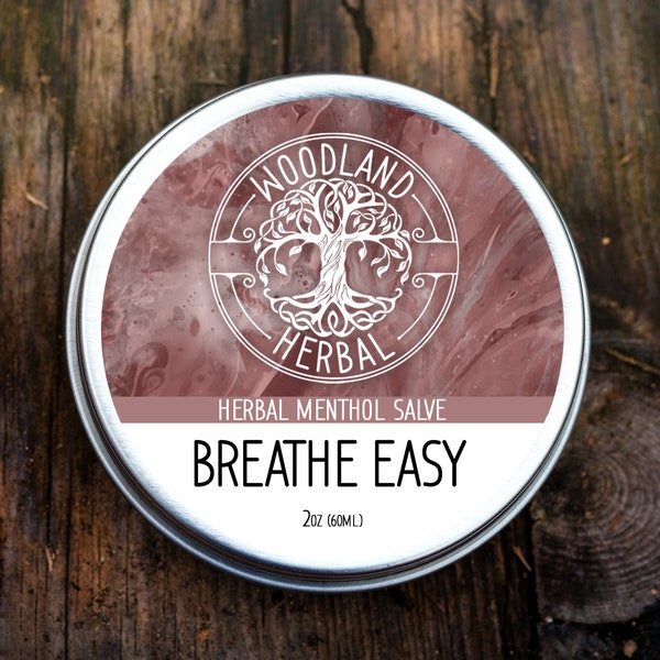 Breathe Easy Salve - Herbal Chest Rub, Immunity, Breathing Excercises - 2oz Tin